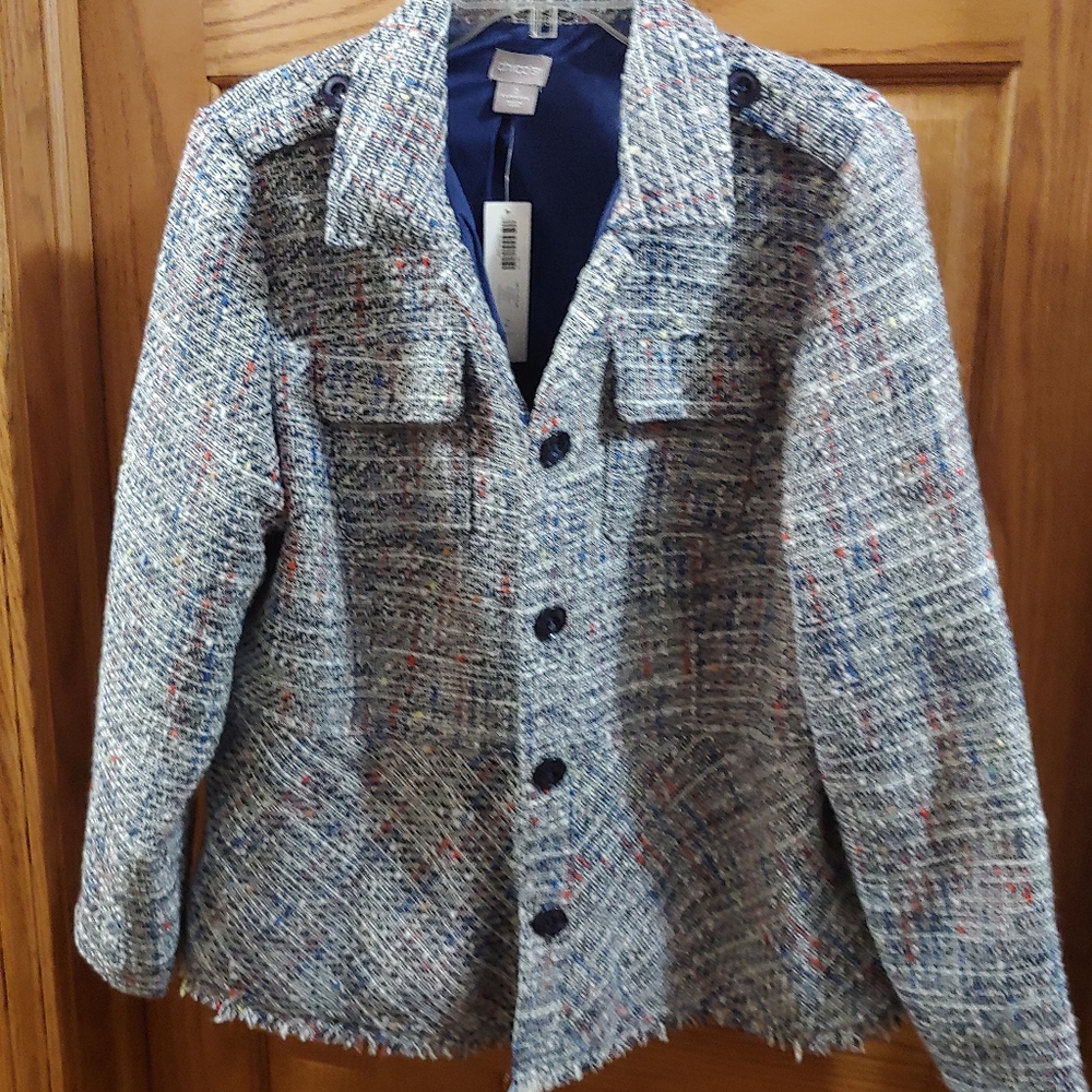 CHICOS TWEED JACKET GORGEOUS SZ 2 (12) *PRICE IS FIRM
